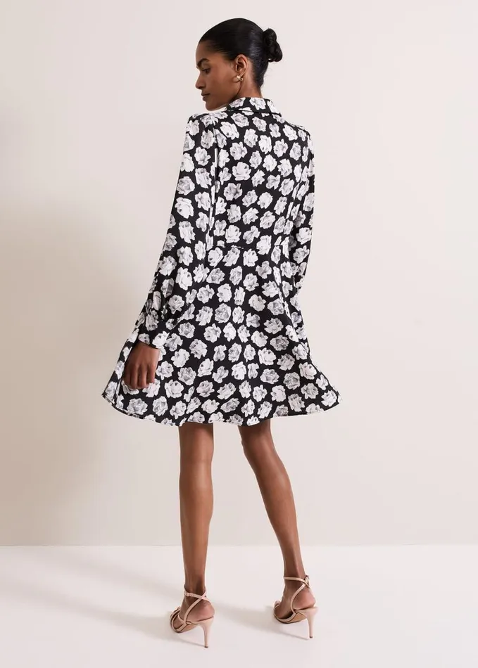 Phase Eight Selika Floral Swing Mini Dress Blackmulti Women Dresses