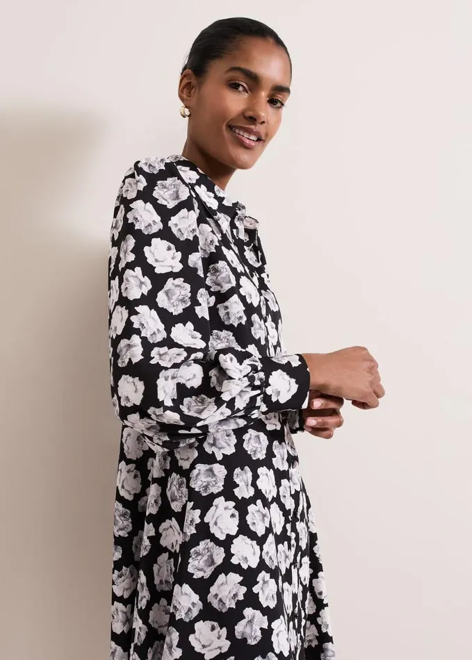 Phase Eight Selika Floral Swing Mini Dress Blackmulti Women Dresses