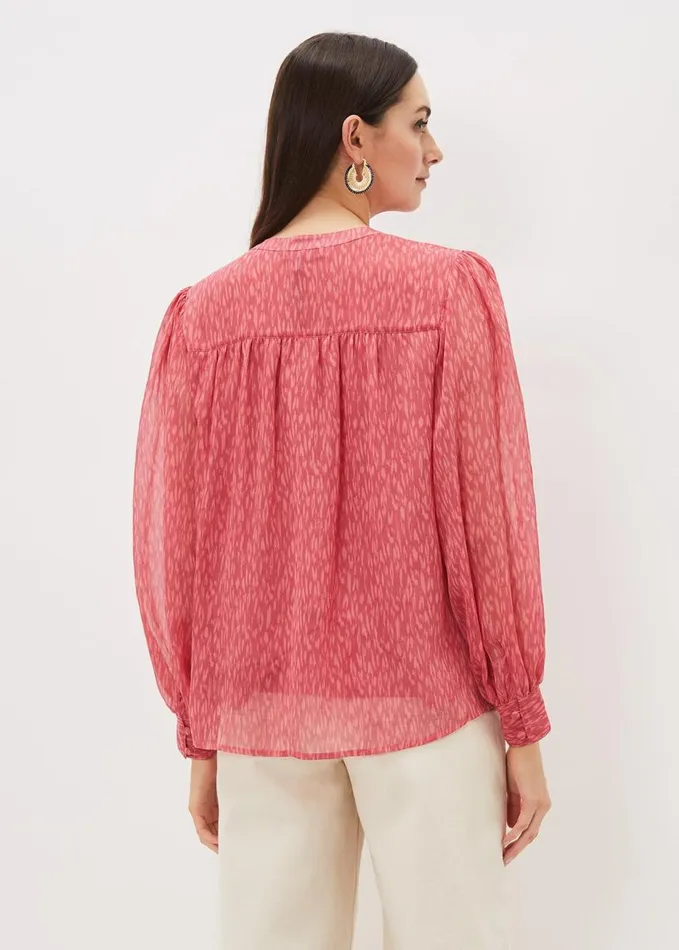 Phase Eight Sharpay Printed Chiffon Blouse Multicoloured Women Shirts and Blouses