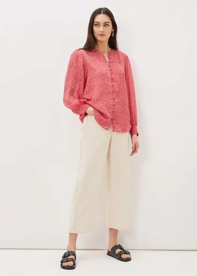 Phase Eight Sharpay Printed Chiffon Blouse Multicoloured Women Shirts and Blouses