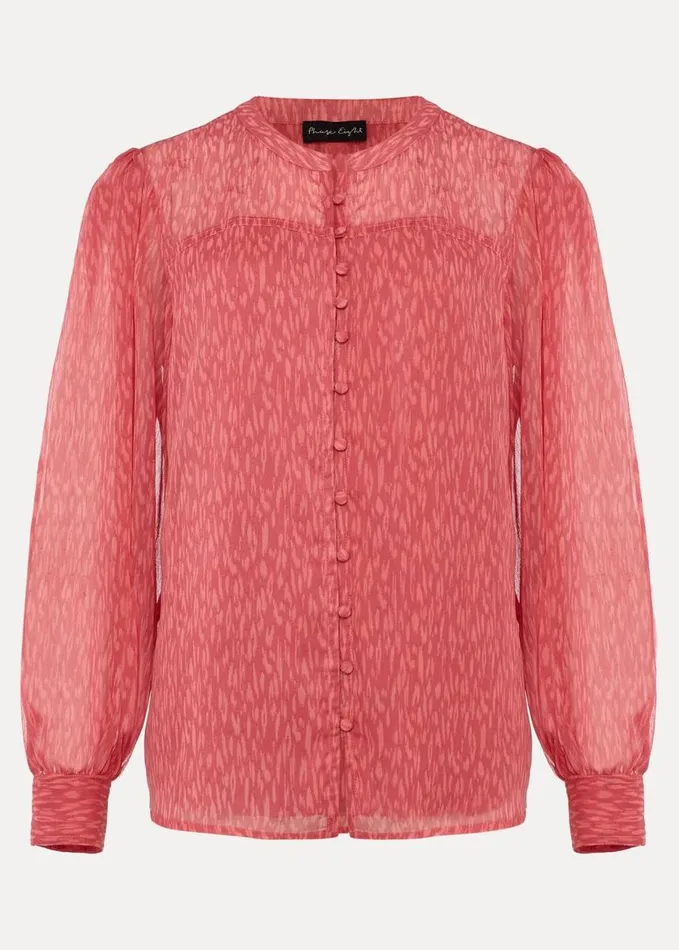 Phase Eight Sharpay Printed Chiffon Blouse Multicoloured Women Shirts and Blouses