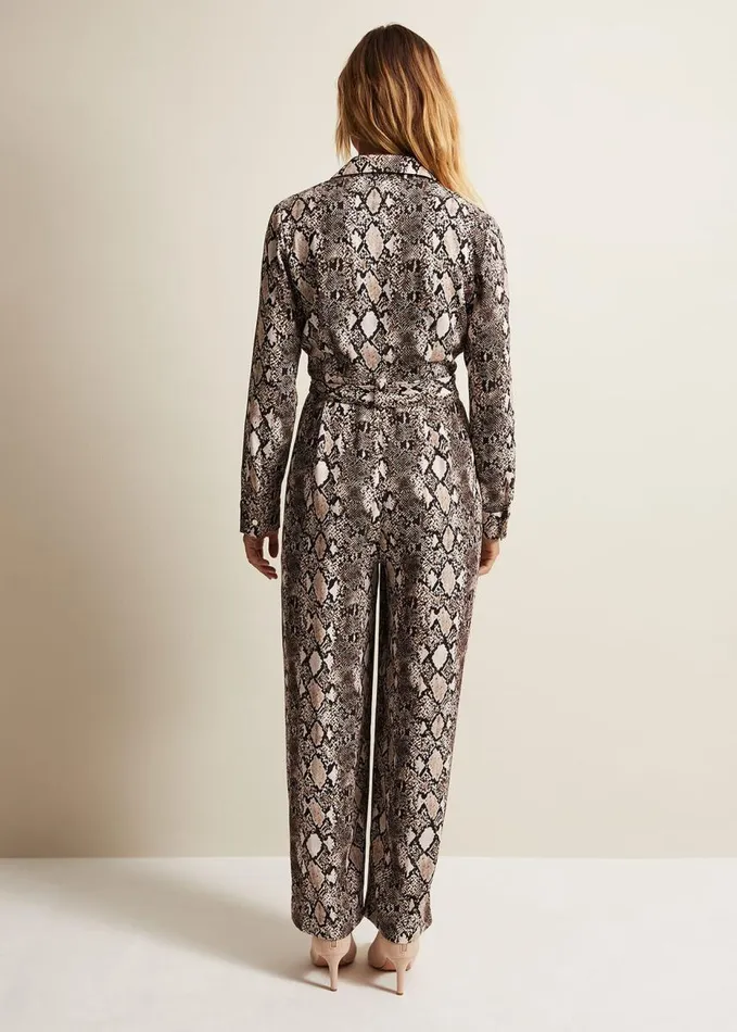 Phase Eight Snake Constance Jumpsuit Brown Women Dresses