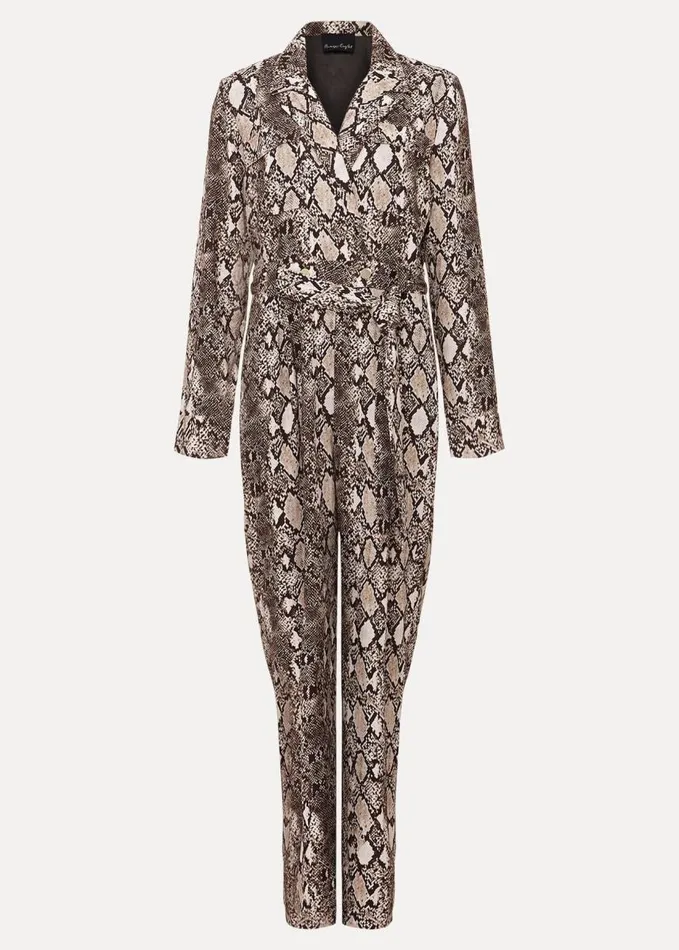 Phase Eight Snake Constance Jumpsuit Brown Women Dresses