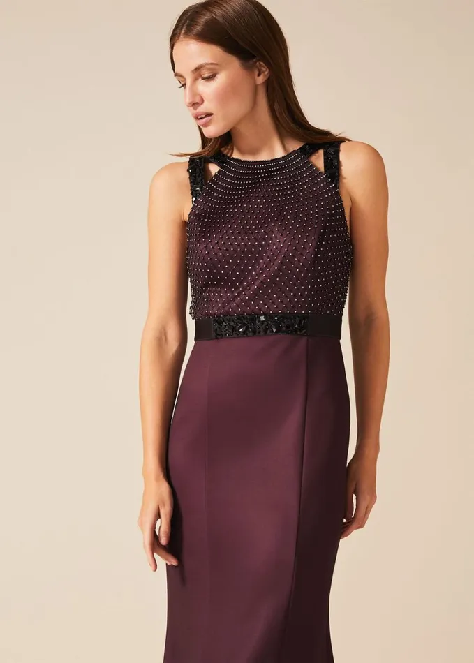 Phase Eight Sofia Beaded Bodice Dress Port Women Dresses