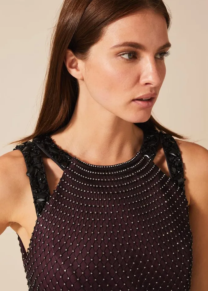 Phase Eight Sofia Beaded Bodice Dress Port Women Dresses