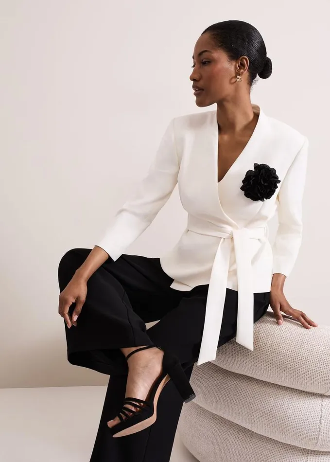 Phase Eight Sophin Ivory Corsage Jacket Ivory Women Jackets