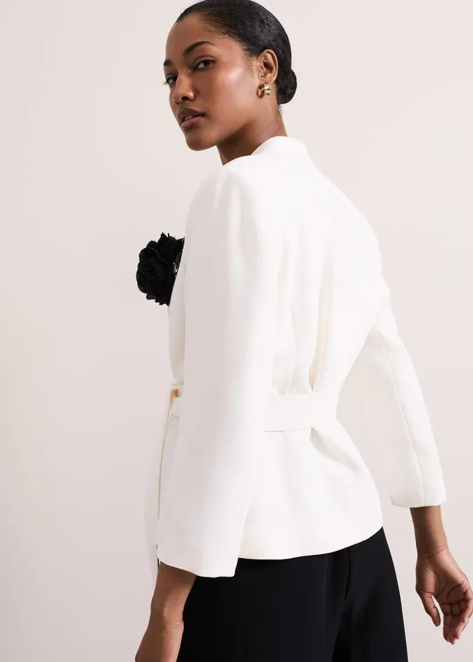 Phase Eight Sophin Ivory Corsage Jacket Ivory Women Jackets