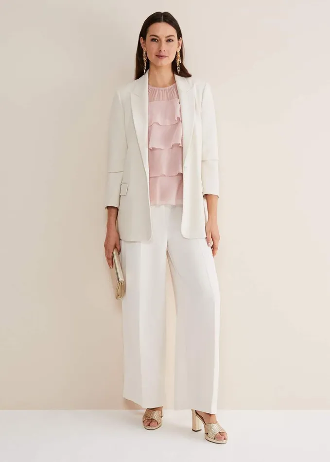Phase Eight Stacey Ruffle Blouse Soft Pink Women Shirts and Blouses