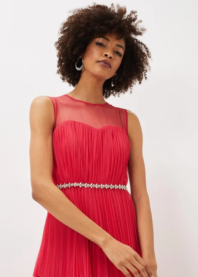 Phase Eight Tulisa Tulle Maxi Dress Lipstick Women Dresses