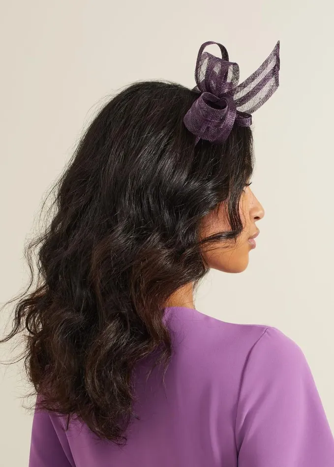 Phase Eight Twist Bow Headband Purple Women Fascinators and Hats