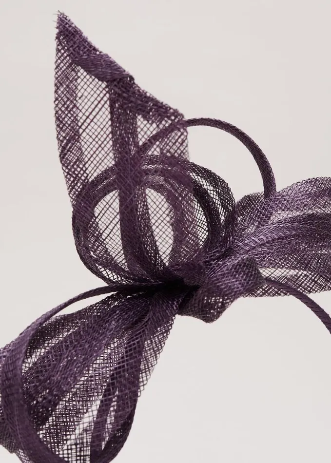 Phase Eight Twist Bow Headband Purple Women Fascinators and Hats