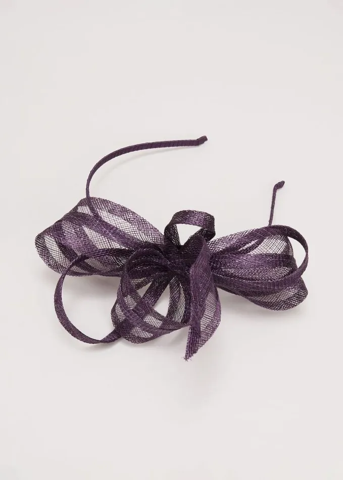 Phase Eight Twist Bow Headband Purple Women Fascinators and Hats