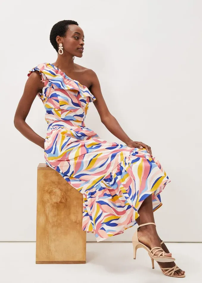Phase Eight Tyra Wave CoOrd Midi Skirt Multicoloured Women Skirts
