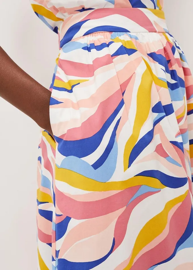 Phase Eight Tyra Wave CoOrd Midi Skirt Multicoloured Women Skirts