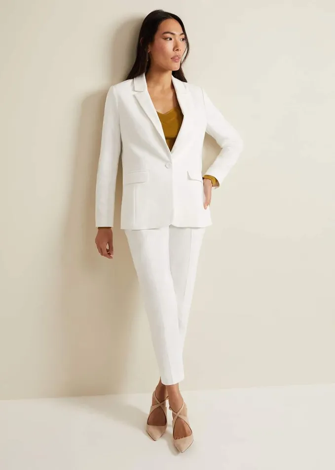 Phase Eight Ulrica Fitted Suit Jacket White Women Jackets