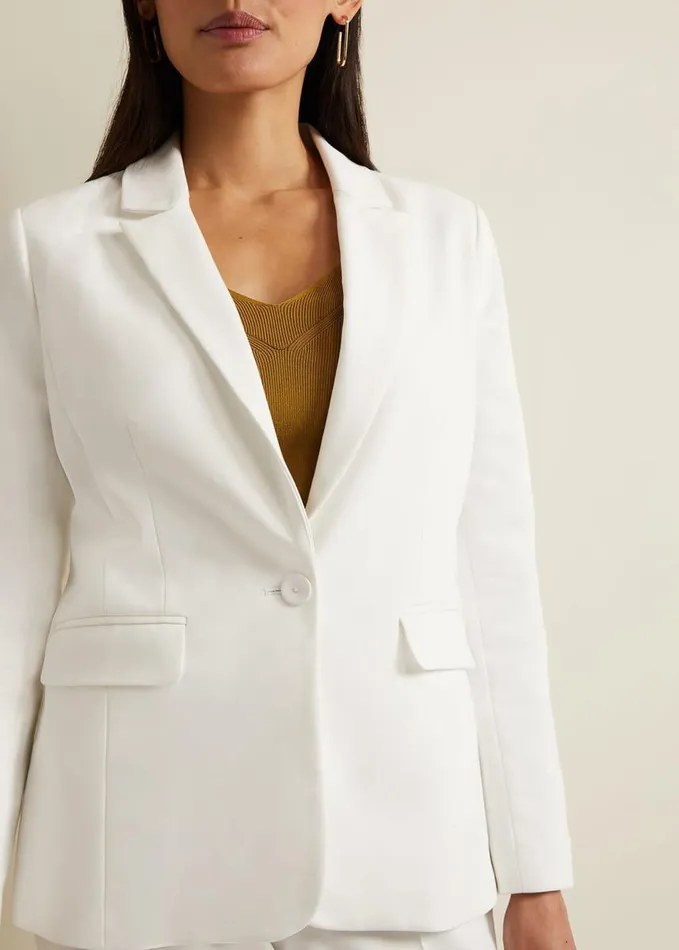 Phase Eight Ulrica Fitted Suit Jacket White Women Jackets
