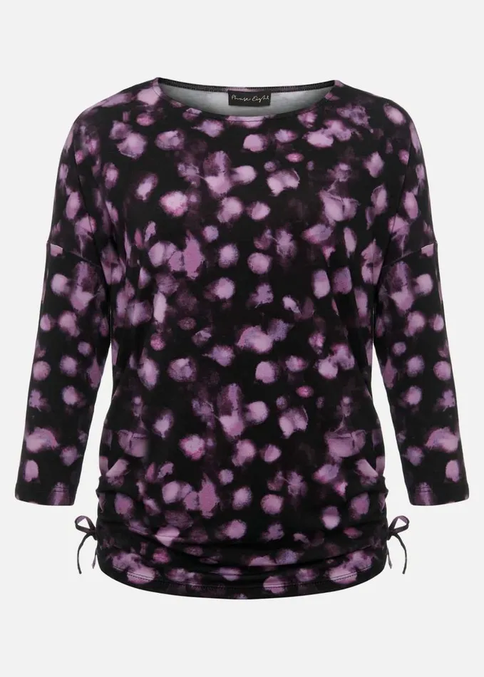 Phase Eight Valentina Smudge Ruched Side Top Purple Multi Women Tops and TShirts