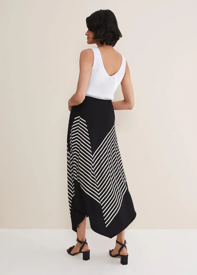Phase Eight Veritty Stripe Skirt Blackivory Women Skirts