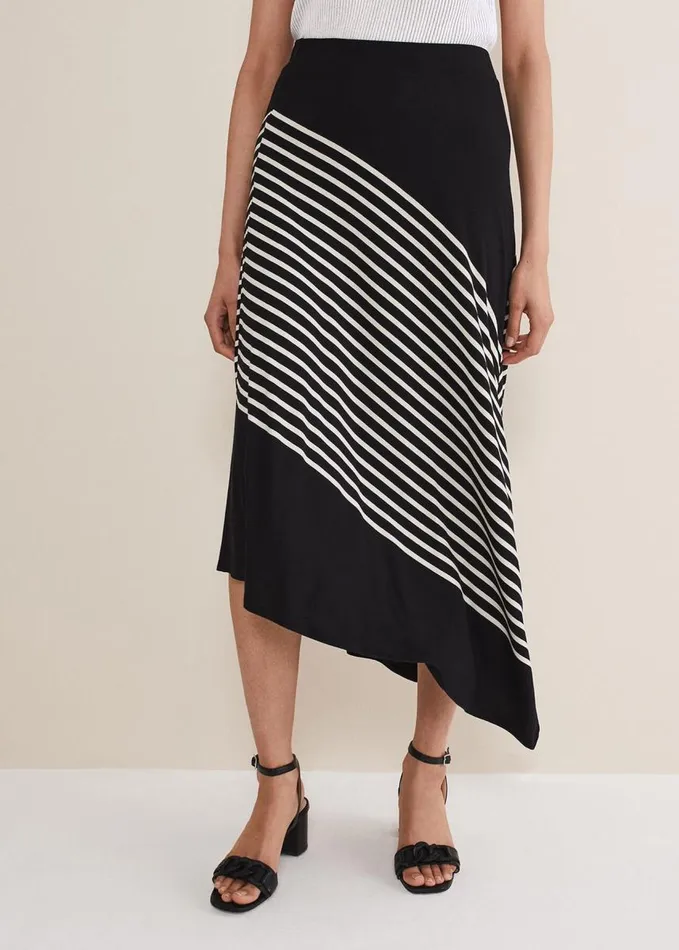 Phase Eight Veritty Stripe Skirt Blackivory Women Skirts