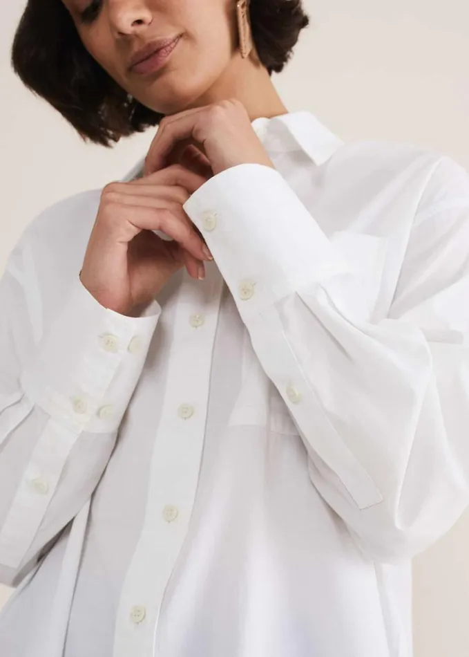 Phase Eight White Cotton Oversized Shirt White Women Shirts and Blouses