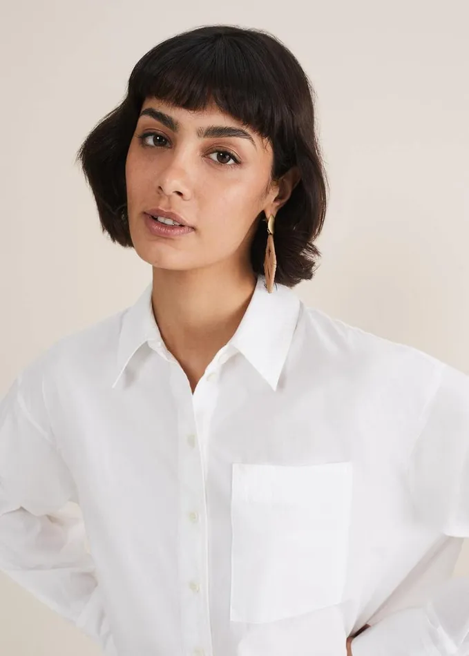 Phase Eight White Cotton Oversized Shirt White Women Shirts and Blouses