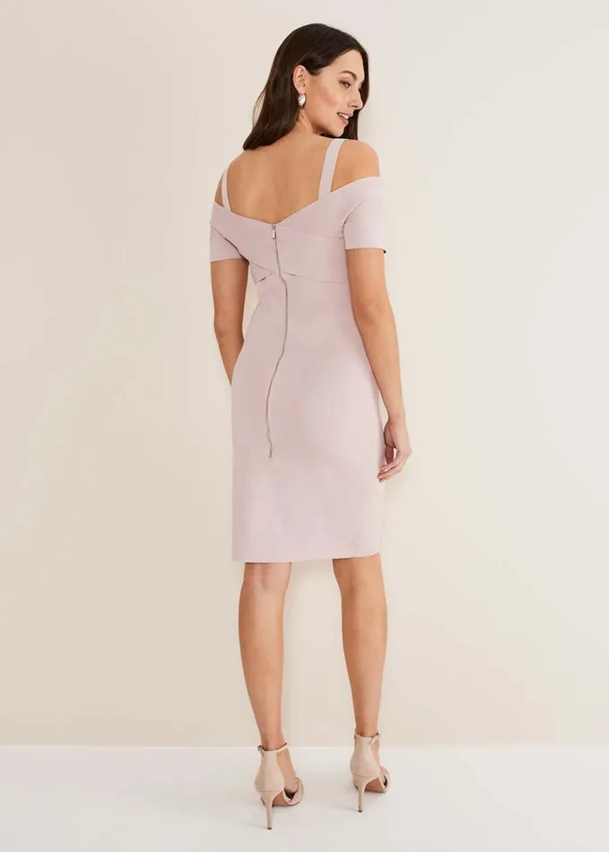 Phase Eight Zella Knitted Bandage Dress Antique Rose Women Dresses