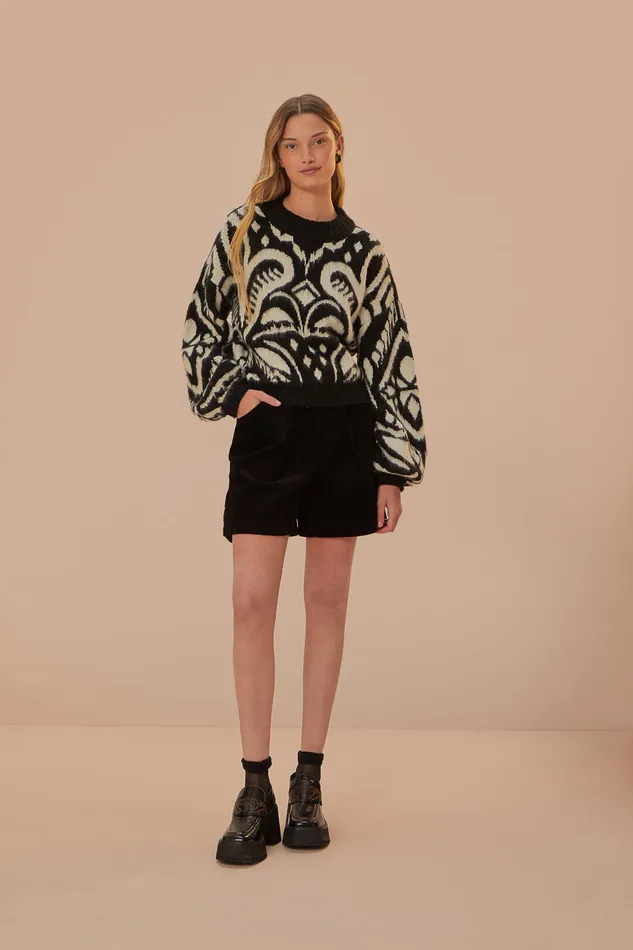 Pineapple Ikat Knit Sweater Women Farm Rio Sweaters and Sweatshirts