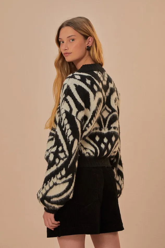 Pineapple Ikat Knit Sweater Women Farm Rio Sweaters and Sweatshirts