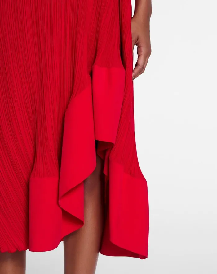 Pleated Dress With Straps Flame Women Lanvin Dresses Pleated Dress With Straps Flame Women Lanvin Dresses