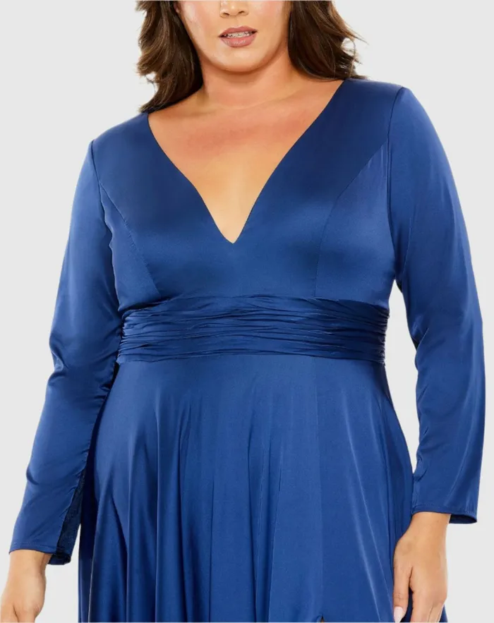 Plus Size Dresses Quarter Sleeve V Neck A Line Gown Emerald 8211 Mac Duggal Women Plus Size Dresses Quarter Sleeve V Neck A Line Gown Emerald 8211 Mac Duggal Women