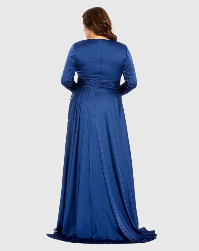 Plus Size Dresses Quarter Sleeve V Neck A Line Gown Emerald 8211 Mac Duggal Women Plus Size Dresses Quarter Sleeve V Neck A Line Gown Emerald 8211 Mac Duggal Women