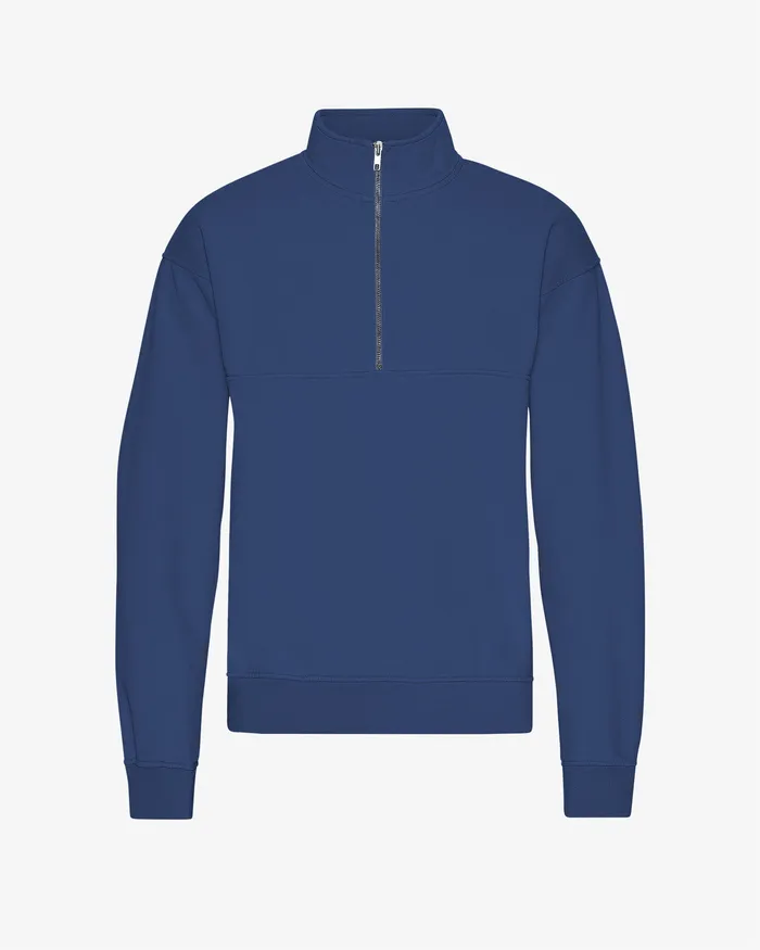Quarter Zips Organic Quarter Zip 8211 Marine Blue 8211 Colorfulstandard Men