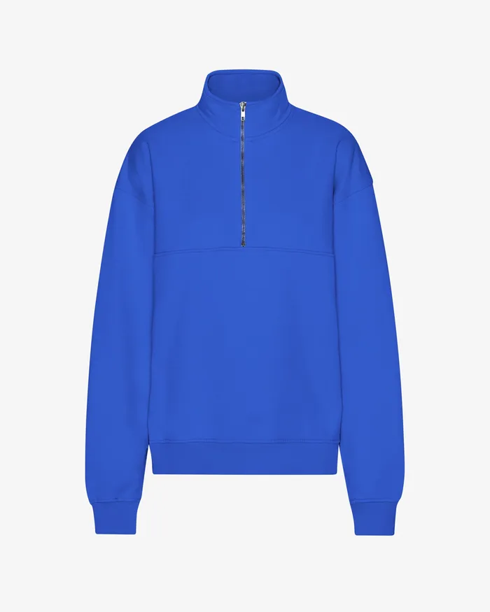 Quarter Zips Organic Quarter Zip 8211 Sapphire Blue 8211 Colorfulstandard Women