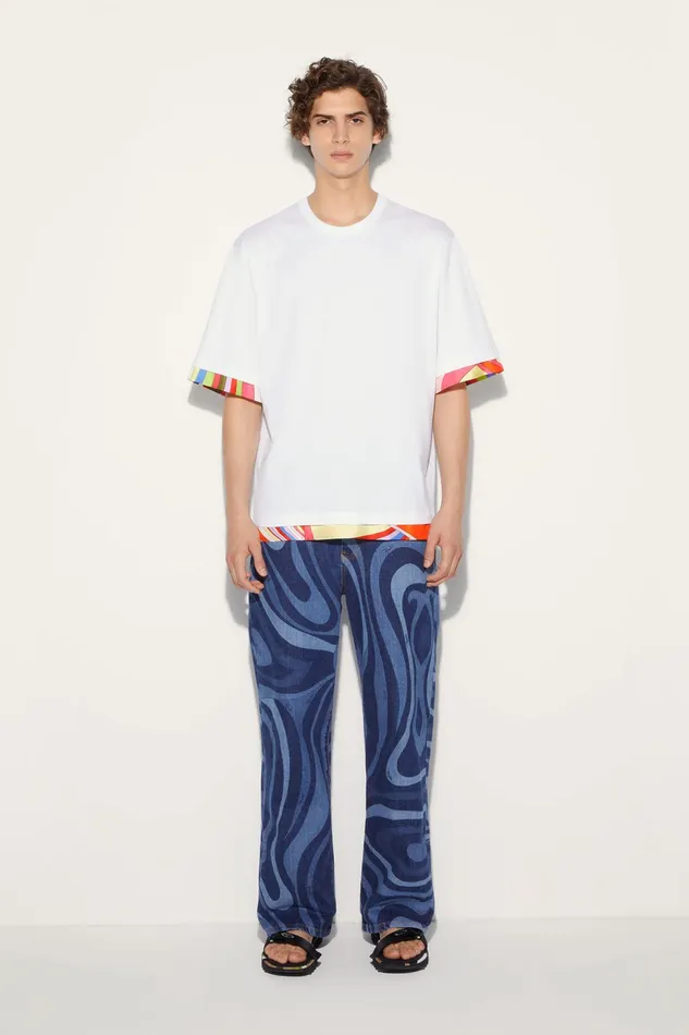 Ready To Wear Men PUCCI MarmoPrint Straight Leg Jeans