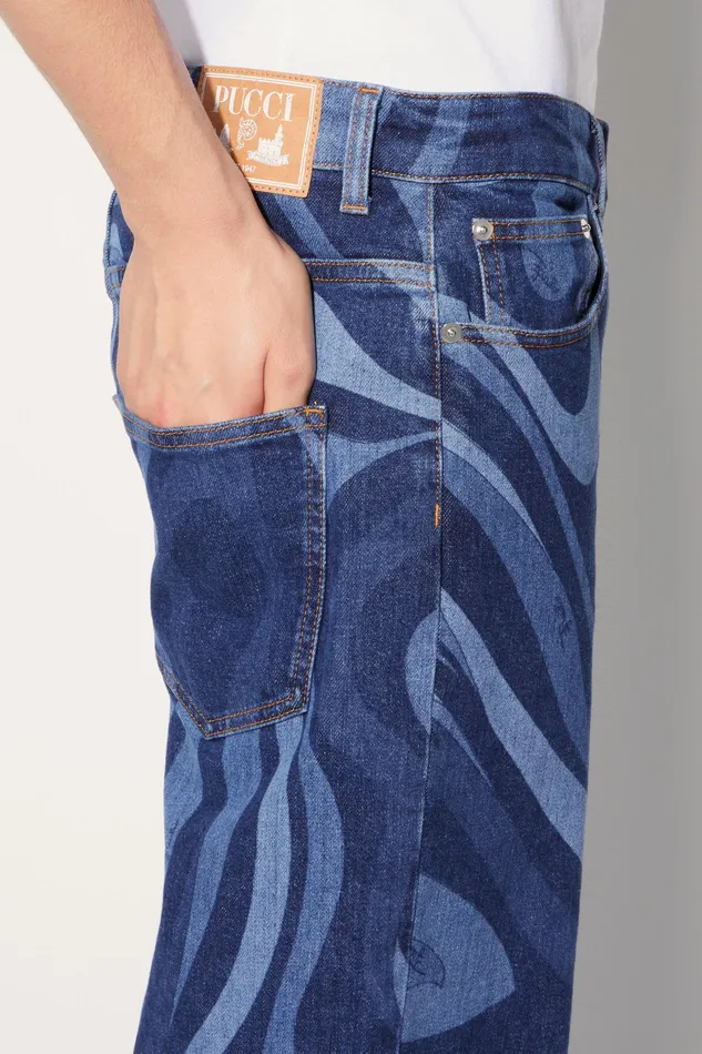 Ready To Wear Men PUCCI MarmoPrint Straight Leg Jeans