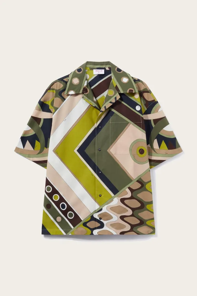 Ready To Wear Men PUCCI VivaraPrint Cotton Bowling Shirt