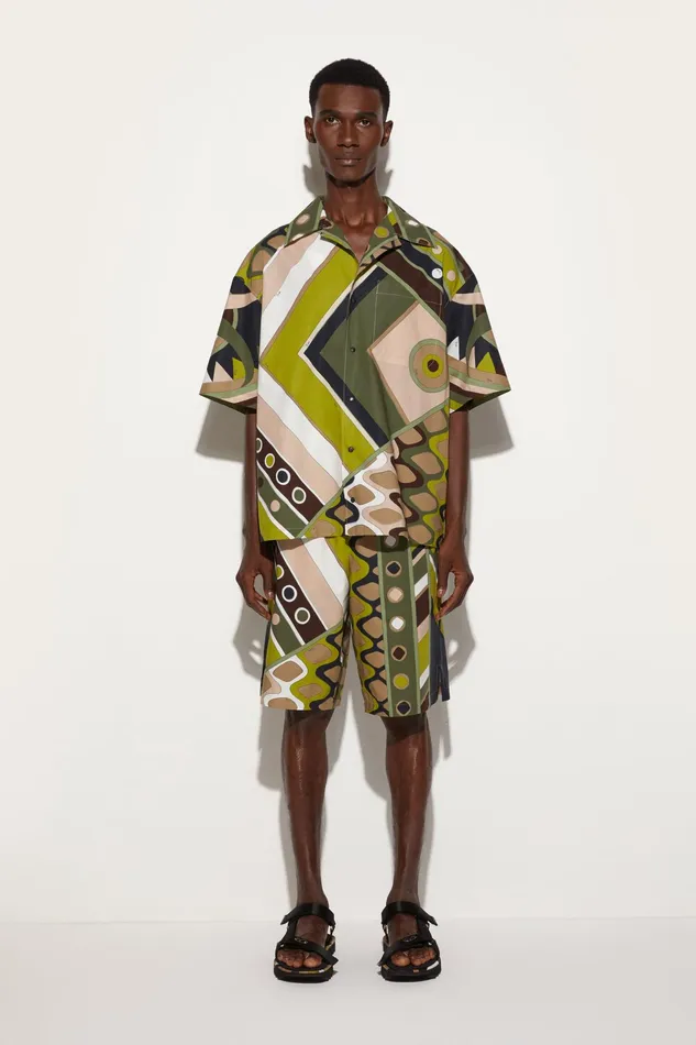 Ready To Wear Men PUCCI VivaraPrint Cotton Bowling Shirt