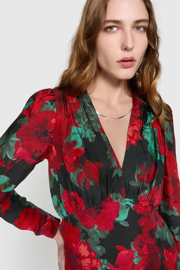 Rebecca Minkoff Aiden Mini Dress Black Rose Women Dresses