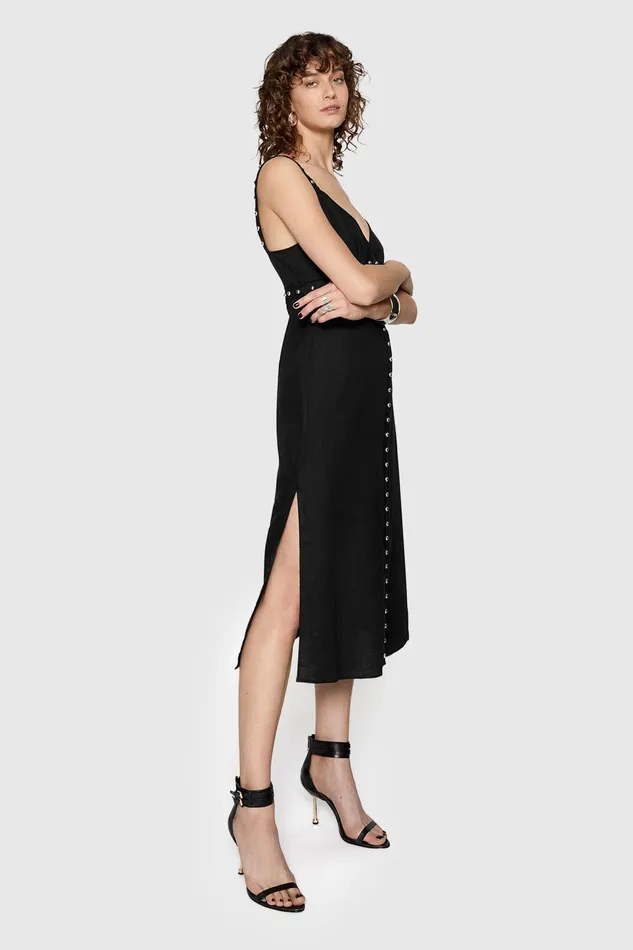 Rebecca Minkoff Archie Studded Dress Black Women Dresses