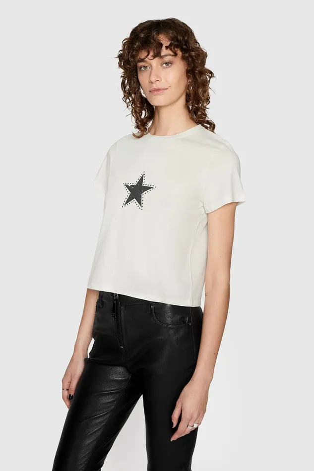 Rebecca Minkoff Carlin Crop TShirt Coconut Women Tops