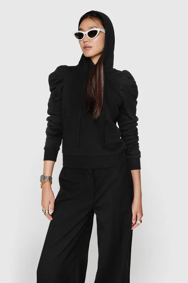 Rebecca Minkoff Janine Hoodie Black Women Tops