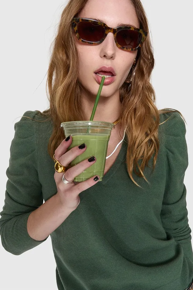Rebecca Minkoff Janine Sweater Basil Women Tops
