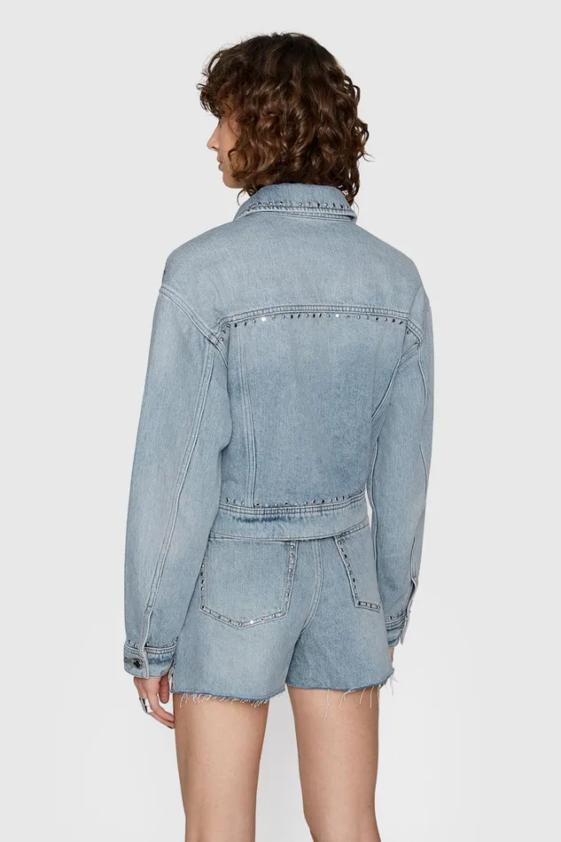 Rebecca Minkoff Rosco Crop Trucker Ludlow Wash Women Outerwear
