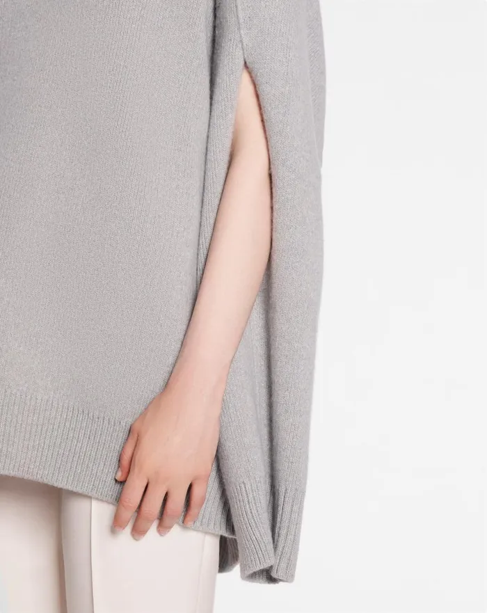 Round Neck Cape Back Jumper In Wool And Cashmere Light Grey Women Lanvin Knitwear