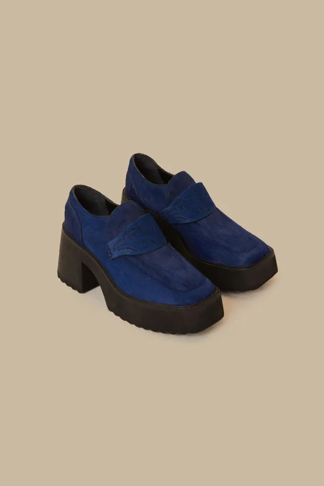 Royal Blue Platform Loafer Women Farm Rio Loafers and Mules