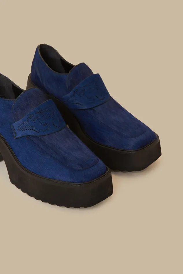 Royal Blue Platform Loafer Women Farm Rio Loafers and Mules