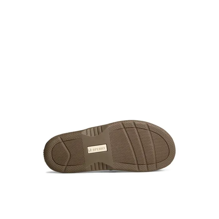 Sandals Men Sperry Baitfish Leather Flip Flop Brown Leather Mixed Material