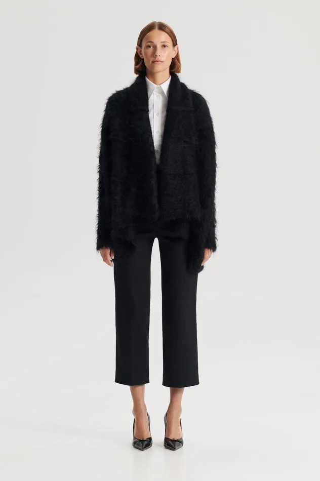 Scanlan Theodore BRUSHED MOHAIR CARDIGAN 3 BLACK Women Jackets Scanlan Theodore BRUSHED MOHAIR CARDIGAN 3 BLACK Women Jackets