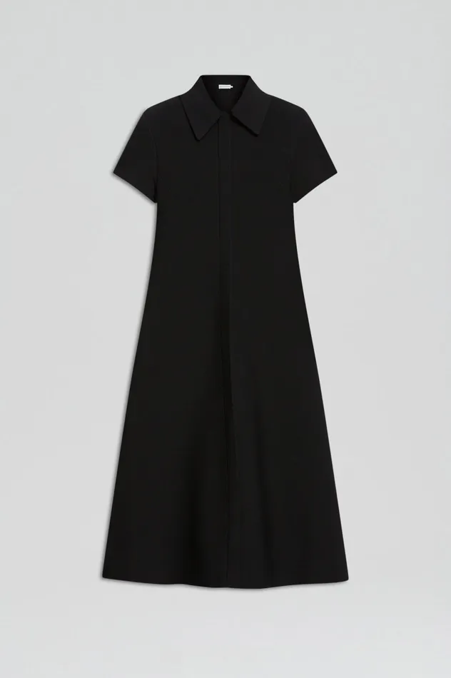 Scanlan Theodore Dresses Women CREPE KNIT ZIP SHIRT DRESS BLACK