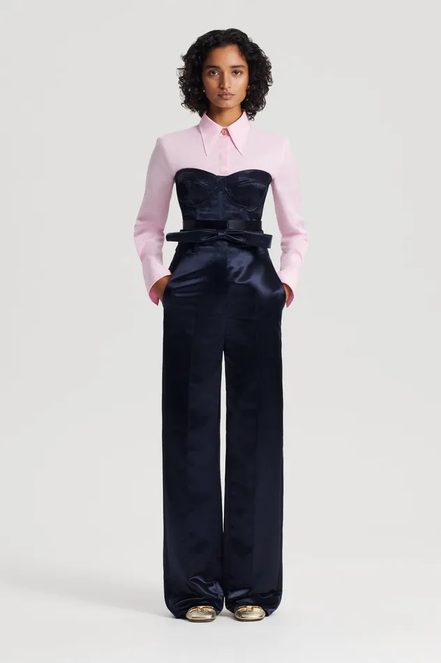 Scanlan Theodore FRENCH SATIN BUSTIER INK Women Tops